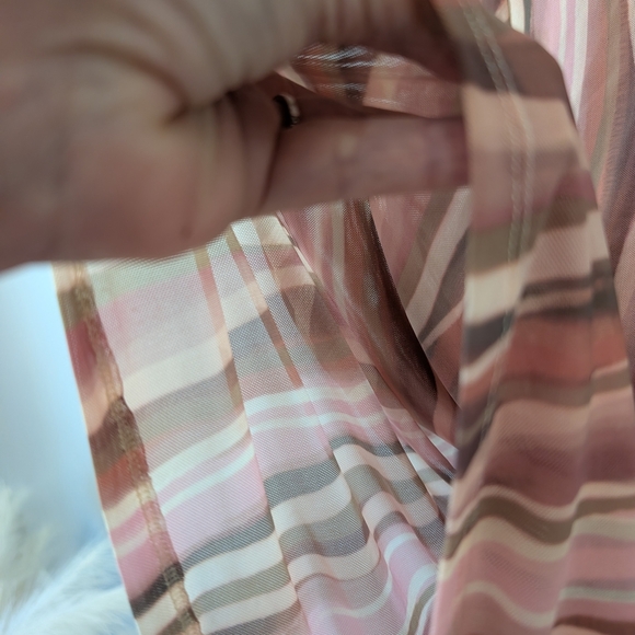 Johnny Was Striped Pink and Brown Women's Top Size Medium - Picture 5 of 7